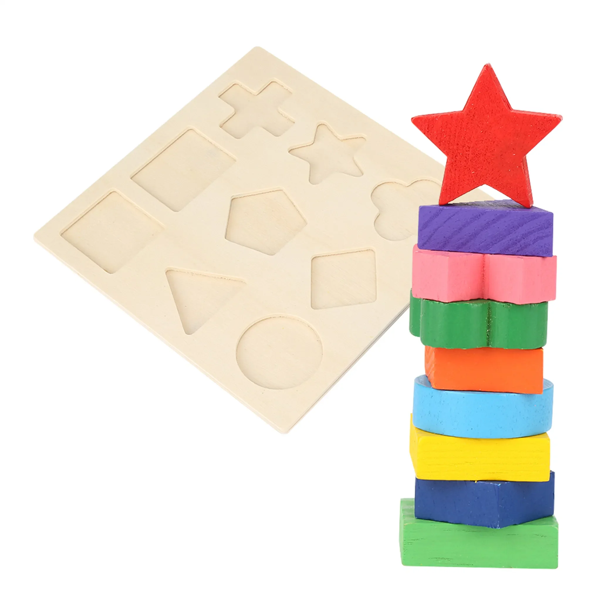 Holz Geometrie Puzzle – Formen stapeln & lernen